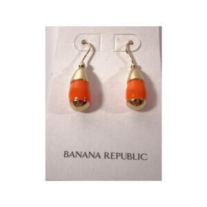 Banana Republic Women's Orange Enamel Gum Drop Earrings NWT 45